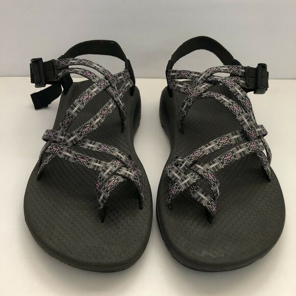 Chaco Women Grey Pink Aztec Z Cloud X2 Sandal Toe Loop Strappy Hiking Shoe 8 - Picture 11 of 11